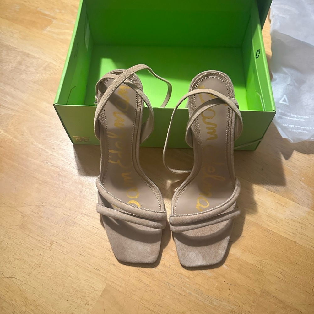Sam Edelman Kia Strappy Brown Suede Block Heel Sandals - Picture 10 of 15